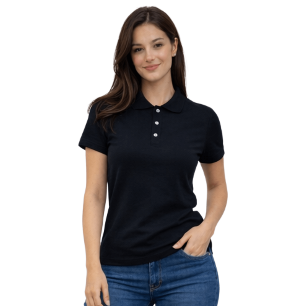 CAMISA GOLA POLO FEMININO PRETO 1